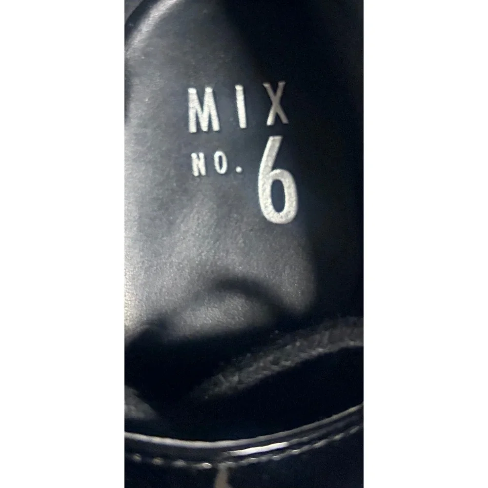 Mix‎ No. 6 Seren Black Patent Lug Sole Block Heel Lace Up Oxfords Shoes 9M